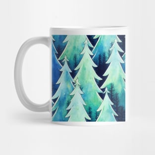 Christmas Tree Watercolor Geometric Design Mug